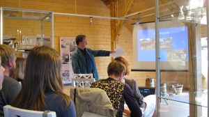 Pierre del Porto presenting preliminary findings of his survey of working animals in museums