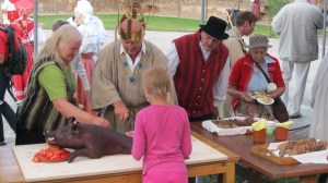 Roast pig as the main course at the celebration of the Estonian Agricultural Museums 45th anniversary