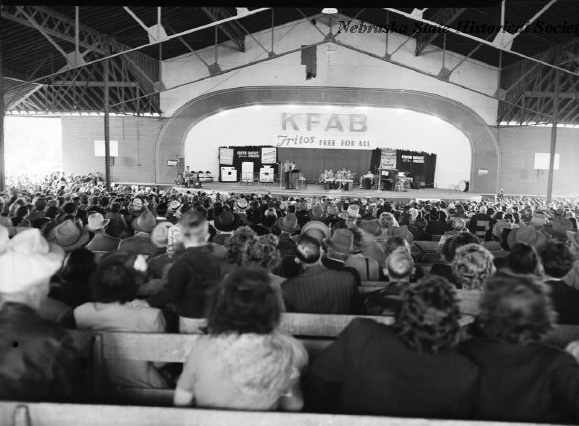 Free Fritos (or witnessing a Fritos free for all--imagine!) could certainly draw an audience. So can "canned programming." Image courtesy of the Nebraska State Historical Society