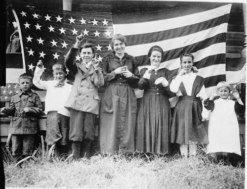 Deaf children singing the nat anthem 1918